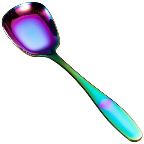 Cuillère de service compatible lave-vaisselle, en acier inoxydable antirouille, grande cuillère de service pour buffet et restaurant, multicolore