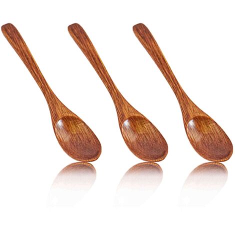 Cuillère En Bois - Cuillère À Miel En Nanmu - Pour Thé Café Sucre Céréales - 15 x 3 cm - Lot De 3