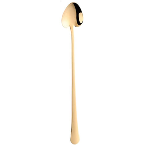 Cuillère en forme de cur à long manche en inox doré