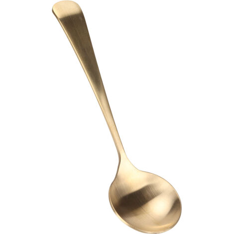 Cuillère en Or Résistante à la Chaleur et Anti-Rayures, Design Minimaliste pour Cuisine, Bureau et Déplacements