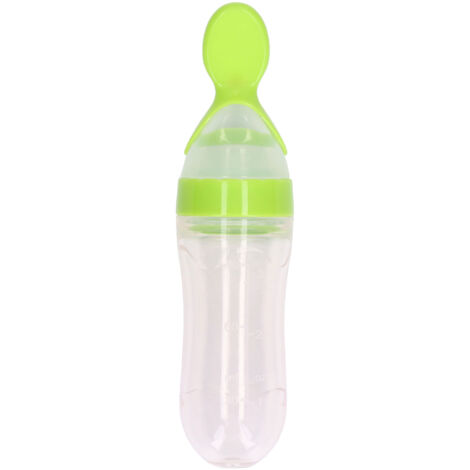 Cuillère en Silicone pour Bébé - Vert Cartoon, Idéale pour Céréales et Aliments, Accessoire de Complément Alimentaire Pratique