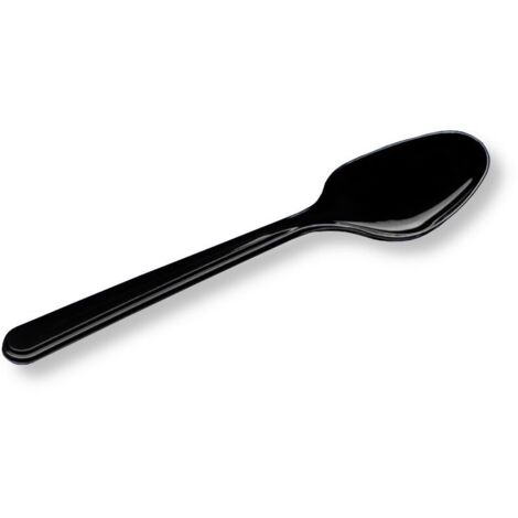 Cuillère noire de qualité supérieure 18 cm, lot de 50