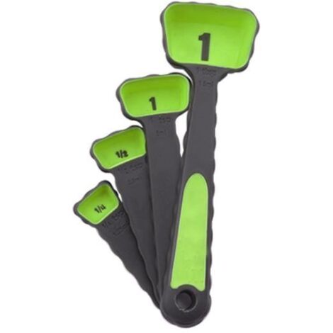 Cuillères à Mesurer - Silicone - 4 pièces - Antiadhésives - Faciles à nettoyer - Échelles gravées