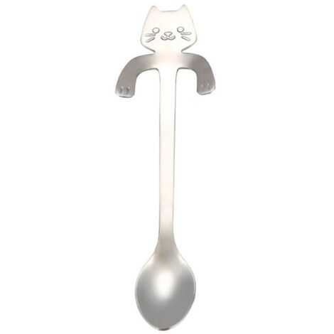 Cuillères Chat Cuillère À Manche Court Couverts Cuillères À Café De Boire Des Outils De Cuisine Épaisseur De Cuisine, Un