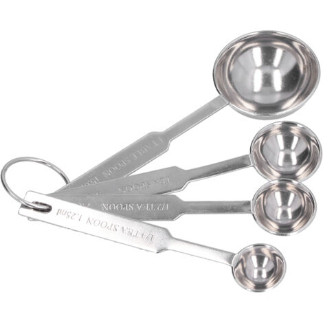 Cuillères de Mesure en Acier Inoxydable 4 Pièces pour Cuisine, Café et Pâtisserie