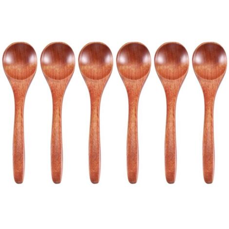 Cuillères en Bois 6 Pièces pour Cuisson Miel et Condiments Usage Quotidien Café