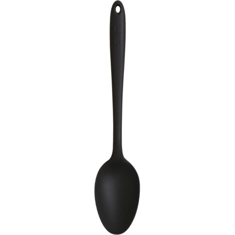 Cuillères en silicone, ustensiles de cuisine résistants aux hautes températures - non toxiques - 19,8 cm, lot de 3, noires