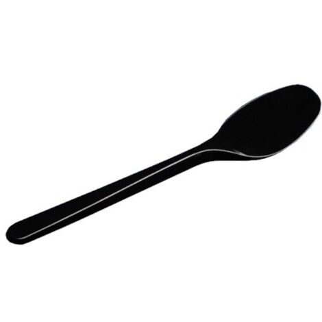 Cuillères noires de qualité supérieure, 12,5 cm, lot de 50.