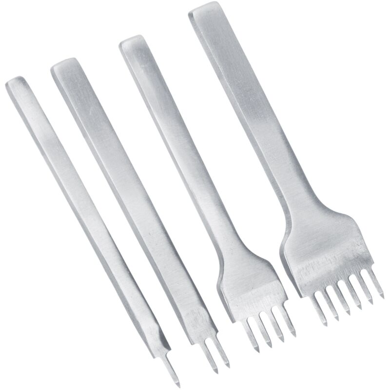 Cuir Kit Outils, 4pcs 3mm Perforatrice Diy Artisanat Du Cuir Griffe Perforateur Trou Couture Diamant Laçage 1+2+4+6 Prong Lacing Perforate Sew Tools