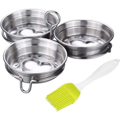 Cuiseur à œufs - Acier Inoxydable - 3 œufs - Design Pratique - Facile à Nettoyer - Cuisson Rapide