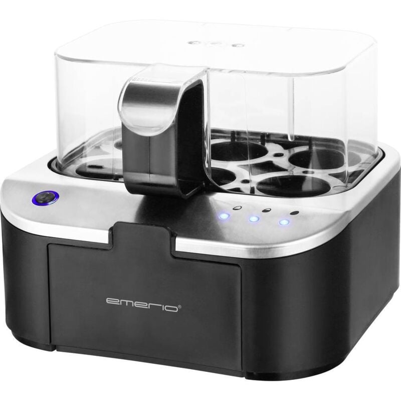 EMERIO EB-123177.1 Cuiseur à oeufs revêtement anti-adhésif, avec verre doseur, sans BPA noir, argent