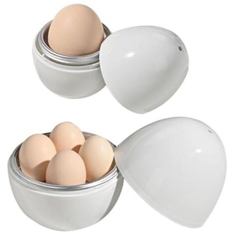 Cuiseur à œufs en aluminium – Cuiseur à œufs pour micro-ondes Appareil portable pour faire bouillir les œufs à la coque, cuiseur à œufs durs et doux, ustensile de cuisine pour une cuisson rapide des
