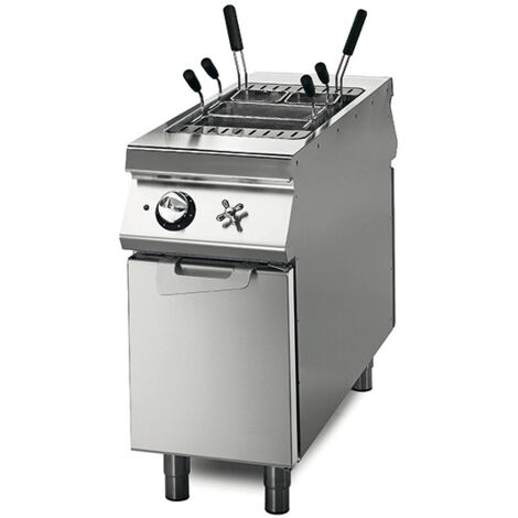 Cuiseur à Pâtes Électrique sur Coffre avec Portes, 1 Bac GN 1/1 - 40 Litres - Virtus