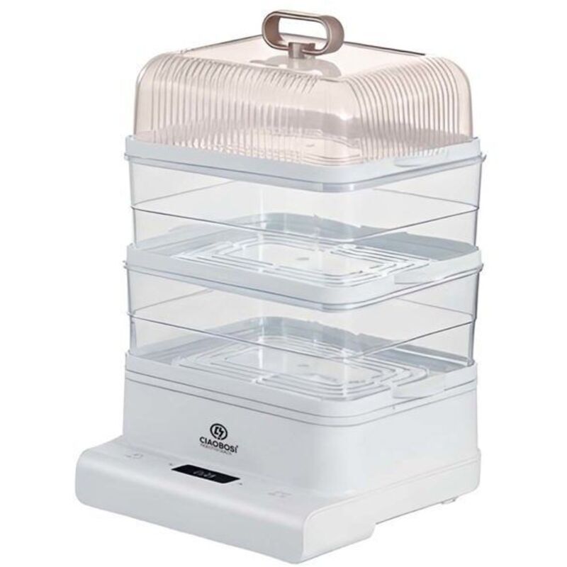 Cuiseur Vapeur Electrique 800W 3 Etages Capacit&eacute; 10L Transparent