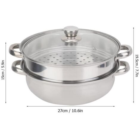Cuiseur Vapeur - HB - 2 Couches - Acier Inoxydable - 27 cm - 1160 g
