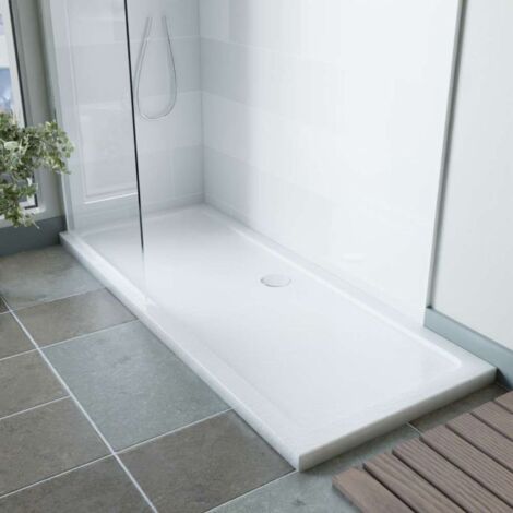 Cuisibane – Receveur de douche à poser 170x70 cm en résine acrylique – Surface antidérapante imitation ardoise – Épaisseur 5 cm