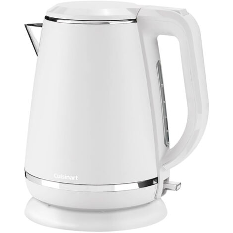Cuisinart CJK780WE - Bollitore 1,5L Multitemperatura, Base Girevole a 360 ° Comodo per Utilizzo con Mano dx o sx, Interno in Acciaio Inox, Ampio Beccuccio, Apertura al Tocco, 3KW, Bianco Opaco