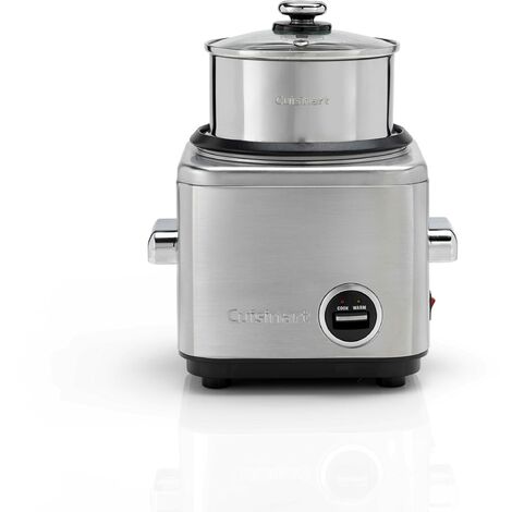 Cuisinart Crc400E Cuociriso Multifunzone, Funzione Di Mantenimento Calore, Recipiente Antiaderente E Cestino In Acciaio Inox Per Cottura A Vapore Inclusi, Argento, ‎22 x 20 x 23 cm 2.1 Kg