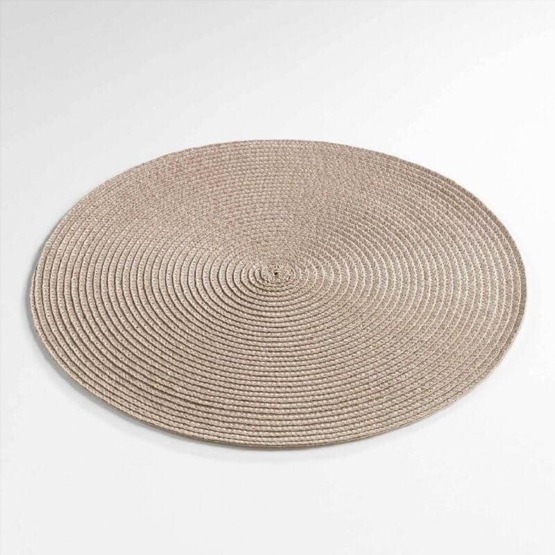 Douceur D'intérieur - Set de table rond et coloré Taupe 35 cm