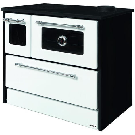 Cuisine à bois Blinky avec four, porte-verre Giusy, blanche
