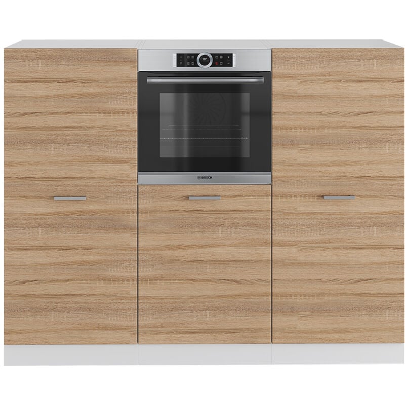 Vicco - Bloc cuisine R-Line, Sonoma/blanc, 180 cm sans plan de travail