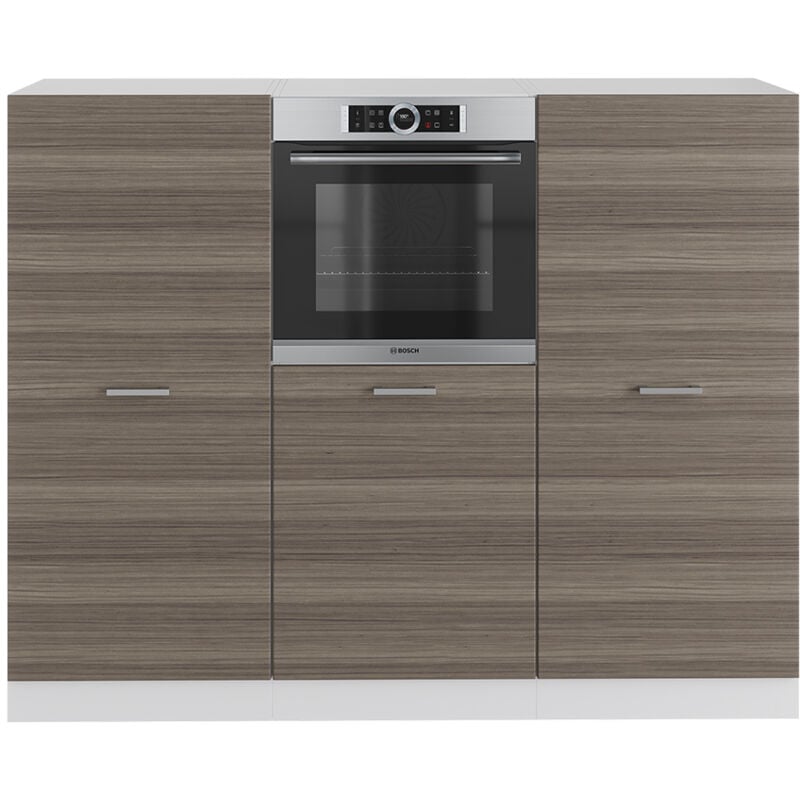 Vicco - Bloc cuisine R-Line, gris noble/blanc, 180 cm sans plan de travail