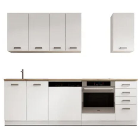 Cuisine complète blanche BUBBLE 240cm - 7 modules