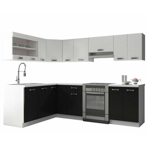 Cuisine complète Tucson 160 , 169x0cm, Plan de travail, Stratifié, Angulaire, LED