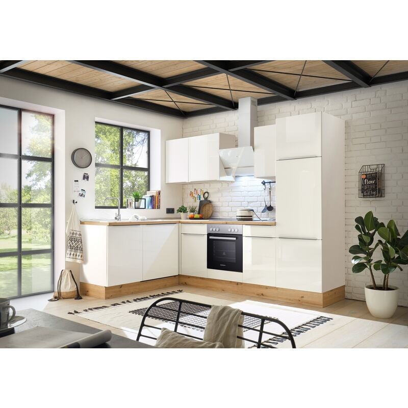 Cuisine Cuisine d'angle Marleen Premium 280 cm Blanc Chêne Artisan Respekta