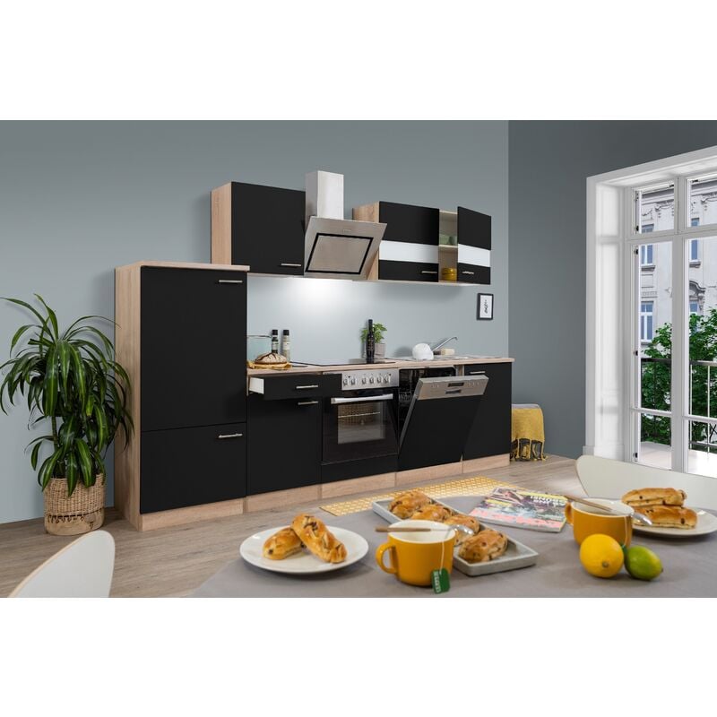 Cuisine Cuisine équipée Chêne Noir Merle 280 cm Respekta