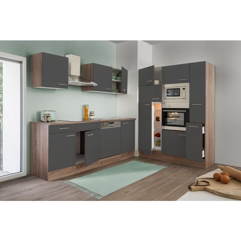 Cuisine Cuisine équipée Chêne York Gris Oliver 370 cm Respekta