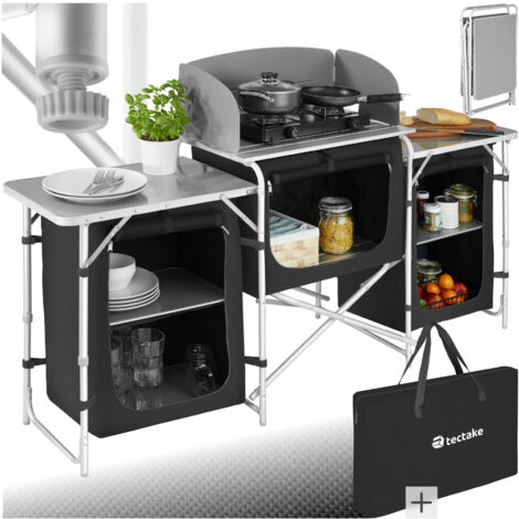 Cuisine de camping 3 compartiments - meuble de rangement cuisine, meuble camping, equipement camping