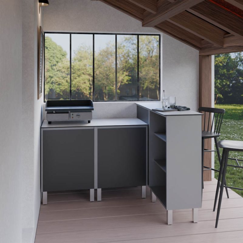 Cuisine d'extérieur en inox KX03 - 120 cm + meuble bar