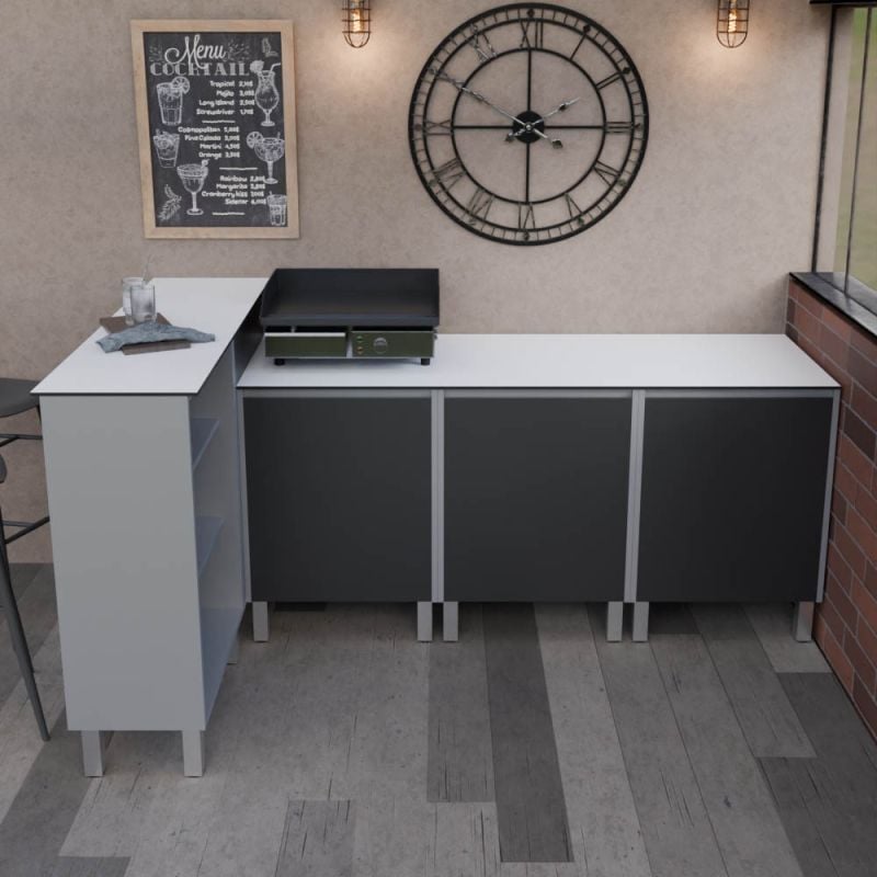 Cuisine d'extérieur en inox KX04 - 180 cm + meuble bar