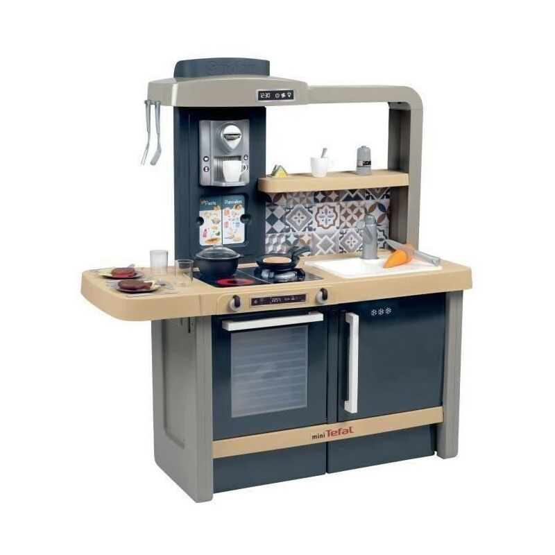 Cuisine évolutive Tefal de Smoby Pour enfants des 3 ans - Avec plinthes amovibles - 31 accessoires inclus