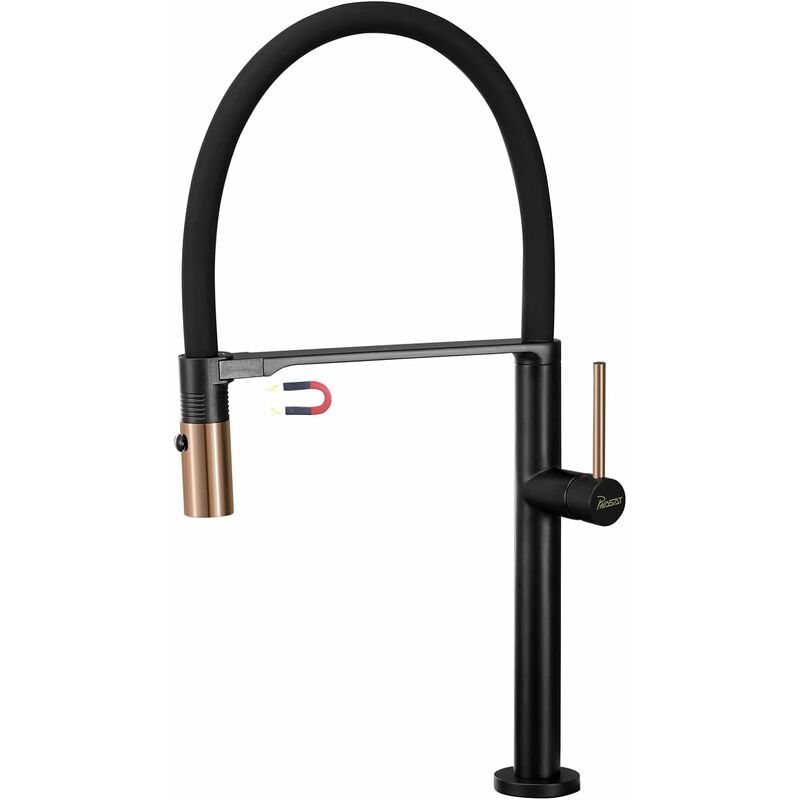 PHASAT Robinet de cuisine rotatif à 360° avec 2 types de jets, fixation magnétiqu