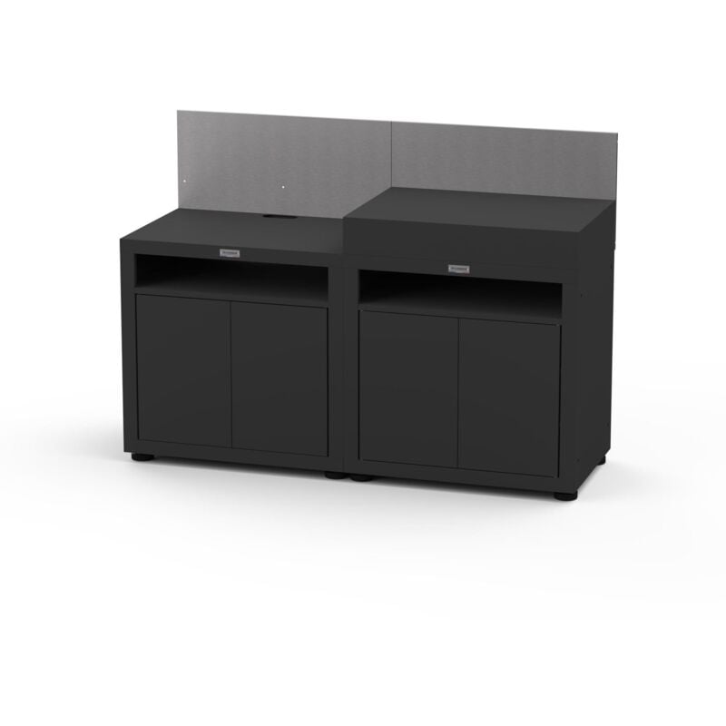 Le Marquier - Cuisine 2 Elements Avec Credences - Noir