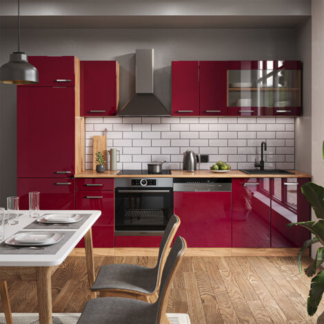 Cuisine Complète VICCO R-Line 200 Cm – Design Moderne Haut Brillant Anthracite