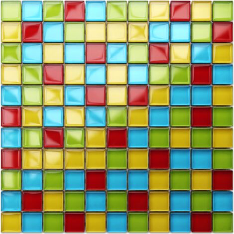 Cuisine intérieure mosaïque en filet de verre - 30 x 30 cm - Legoland