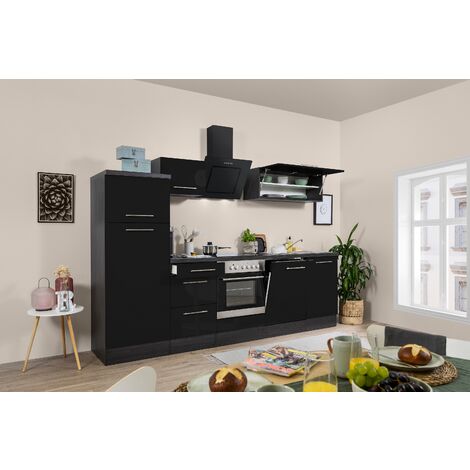 Cuisine Kitchenette Chêne Noir Amanda 280 cm Respekta Premium