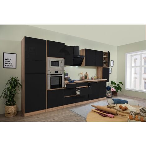 Cuisine Kitchenette sans poignée Chêne noir Lorena 395 cm Respekta
