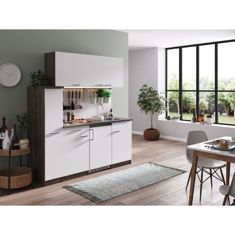 Cuisine Kitchenette Single Chêne York Blanc Oliver 180 cm Respekta