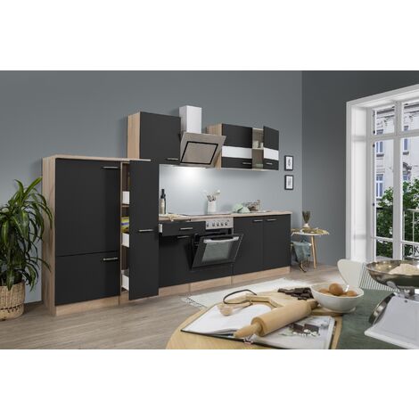 Cuisine Kitchenette vide Chêne Noir Merle 300 cm Respekta