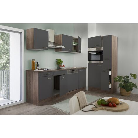 Cuisine Kitchenette vide Chêne York Gris Oliver 310 cm Respekta