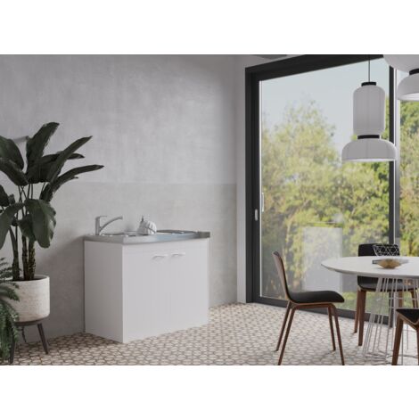 Cuisine Mini-cuisine Single Kitchenette Blanc Levin 100 cm Respekta