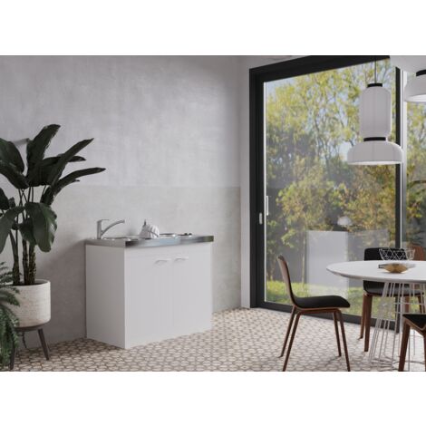 Cuisine Mini-cuisine Single Kitchenette Blanc Levin 100 cm Respekta