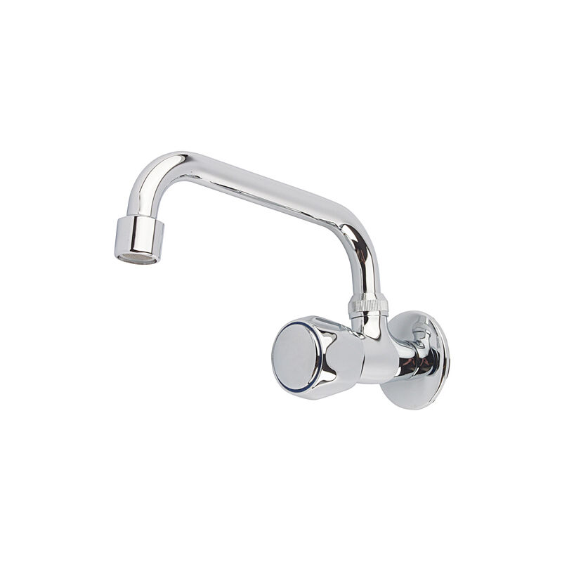 Invena - Robinet Cuisine Eau Froide Chrome Mural Bec Supérieur