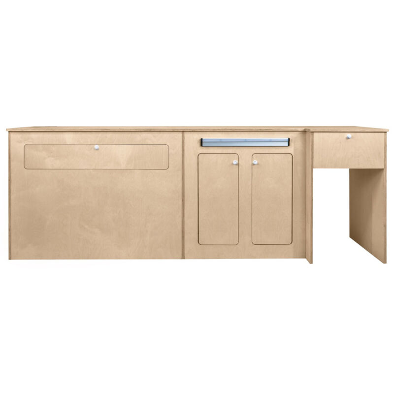 Monster-shop - Cuisine Nomade pour Camping Car Van- Aménagement de cuisine en Contreplaqué Bouleau 15mm- Livraison à Plat [Table Repliable Amovible,