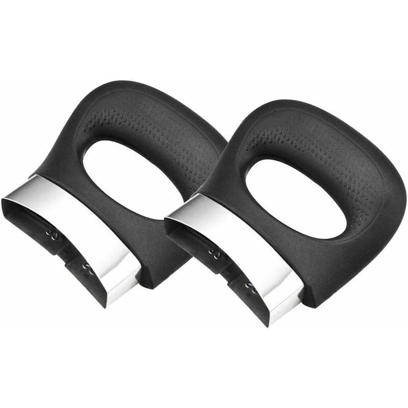Cuisine Poignées en bakélite noires de remplacement avec poignée en bakélite pour casseroles, Lot de 2 ustensiles de cuisine anti-brûlure côté unique