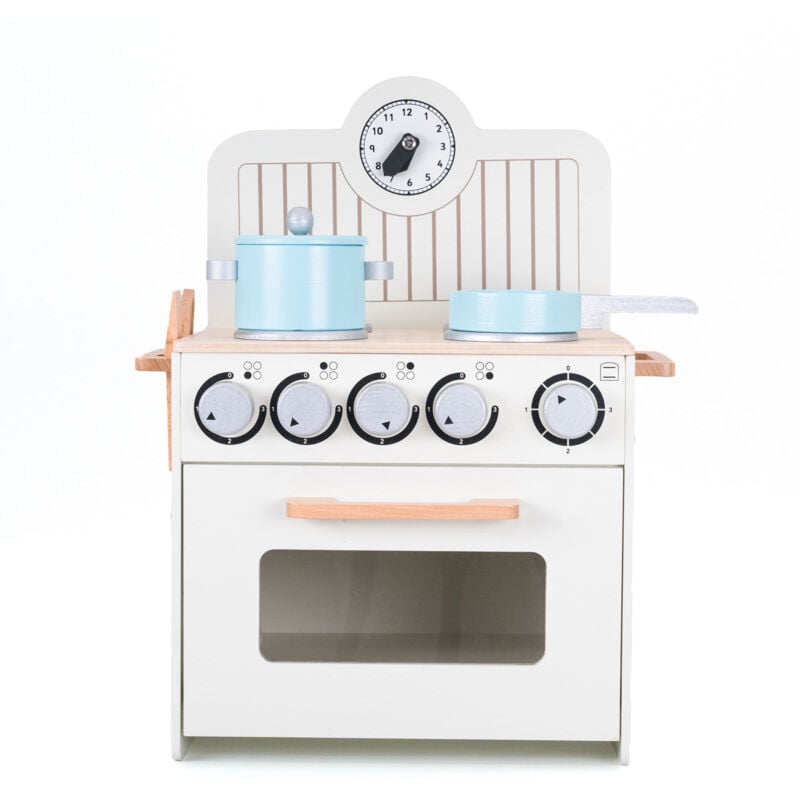 Robincool - Cuisine pour Enfants Montessori avec Four Little Chef 36x26x46,5 cm en Bois Écologique avec Horloge et Accessoires